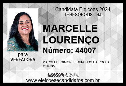 Candidato MARCELLE LOURENÇO 2024 - TERESÓPOLIS - Eleições