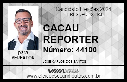 Candidato CACAU REPORTER 2024 - TERESÓPOLIS - Eleições