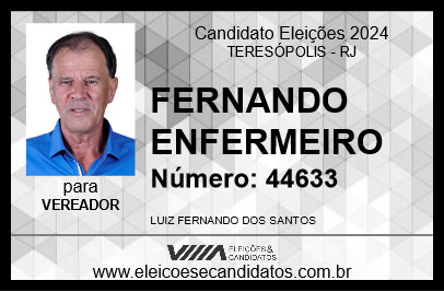 Candidato FERNANDO ENFERMEIRO 2024 - TERESÓPOLIS - Eleições