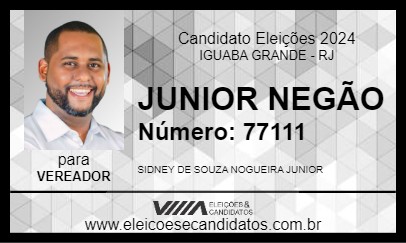 Candidato JUNIOR NEGÃO 2024 - IGUABA GRANDE - Eleições