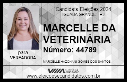 Candidato MARCELLE DA VETERINÁRIA 2024 - IGUABA GRANDE - Eleições