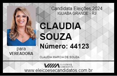 Candidato CLAUDIA SOUZA 2024 - IGUABA GRANDE - Eleições