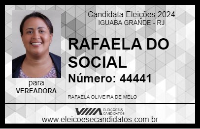 Candidato RAFAELA DO SOCIAL 2024 - IGUABA GRANDE - Eleições