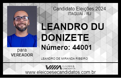 Candidato LEANDRO DU DONIZETE 2024 - ITAGUAÍ - Eleições