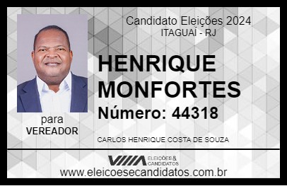 Candidato HENRIQUE MONFORTES 2024 - ITAGUAÍ - Eleições