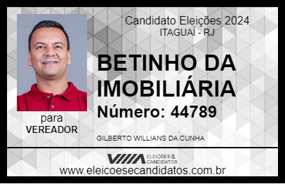 Candidato BETINHO DA IMOBILIÁRIA 2024 - ITAGUAÍ - Eleições