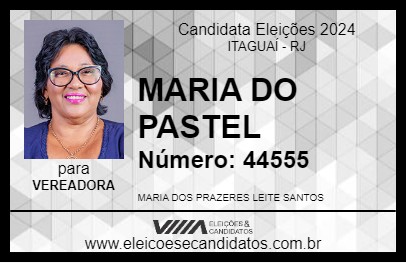 Candidato MARIA DO PASTEL 2024 - ITAGUAÍ - Eleições