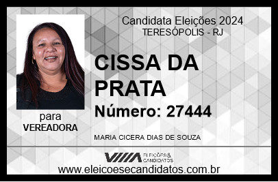 Candidato CISSA DA PRATA 2024 - TERESÓPOLIS - Eleições