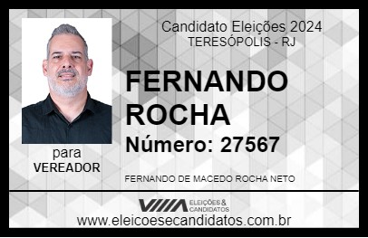 Candidato FERNANDO ROCHA 2024 - TERESÓPOLIS - Eleições