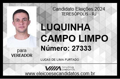 Candidato LUQUINHA CAMPO LIMPO 2024 - TERESÓPOLIS - Eleições