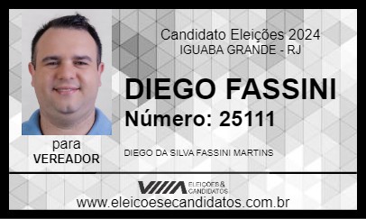 Candidato DIEGO FASSINI 2024 - IGUABA GRANDE - Eleições