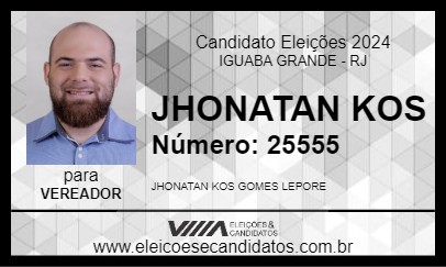 Candidato JHONATAN KOS 2024 - IGUABA GRANDE - Eleições