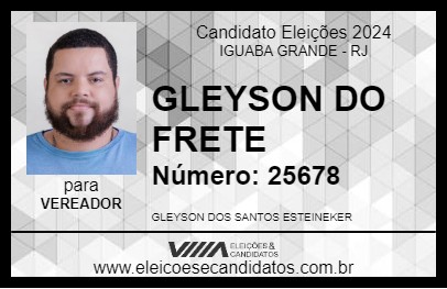 Candidato GLEYSON DO FRETE 2024 - IGUABA GRANDE - Eleições