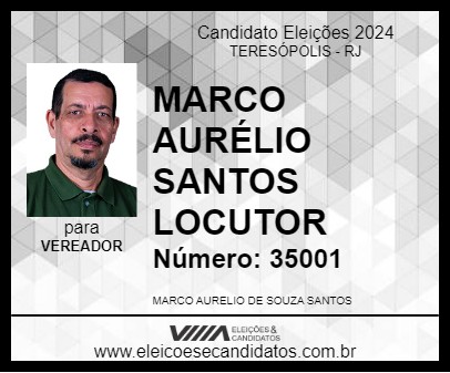 Candidato MARCO AURELIO SANTOS LOCUTOR 2024 - TERESÓPOLIS - Eleições