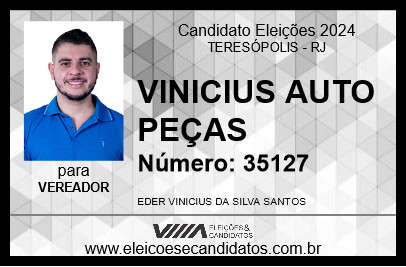 Candidato VINICIUS AUTO PEÇAS 2024 - TERESÓPOLIS - Eleições