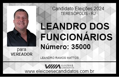 Candidato LEANDRO DOS FUNCIONÁRIOS 2024 - TERESÓPOLIS - Eleições