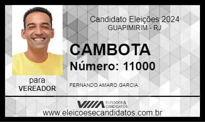 Candidato CAMBOTA 2024 - GUAPIMIRIM - Eleições