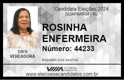 Candidato ROSINHA ENFERMEIRA 2024 - GUAPIMIRIM - Eleições