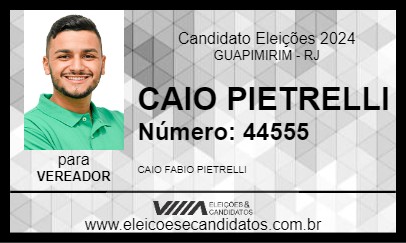 Candidato CAIO PIETRELLI 2024 - GUAPIMIRIM - Eleições