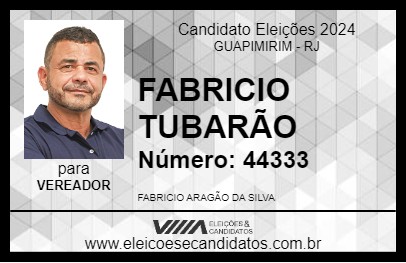 Candidato FABRICIO TUBARÃO 2024 - GUAPIMIRIM - Eleições