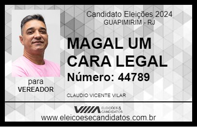 Candidato MAGAL UM CARA LEGAL 2024 - GUAPIMIRIM - Eleições