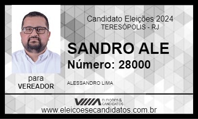 Candidato SANDRO ALÊ 2024 - TERESÓPOLIS - Eleições