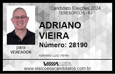 Candidato ADRIANO VIEIRA 2024 - TERESÓPOLIS - Eleições