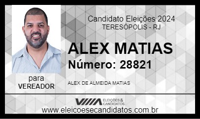 Candidato ALEX MATIAS 2024 - TERESÓPOLIS - Eleições