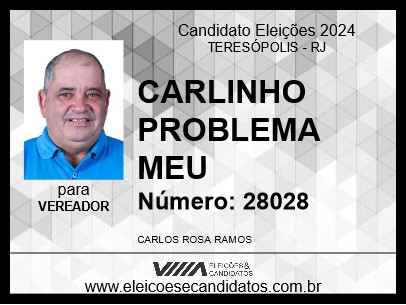 Candidato CARLINHO PROBLEMA MEU 2024 - TERESÓPOLIS - Eleições