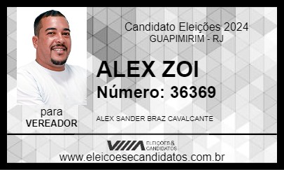 Candidato ALEX ZOI 2024 - GUAPIMIRIM - Eleições