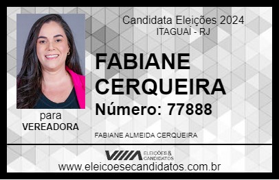 Candidato FABIANE CERQUEIRA 2024 - ITAGUAÍ - Eleições