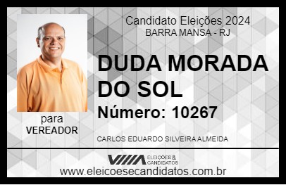 Candidato DUDA MORADA DO SOL 2024 - BARRA MANSA - Eleições