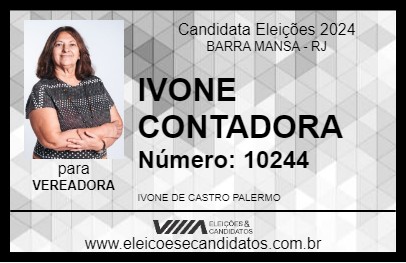 Candidato IVONE CONTADORA 2024 - BARRA MANSA - Eleições