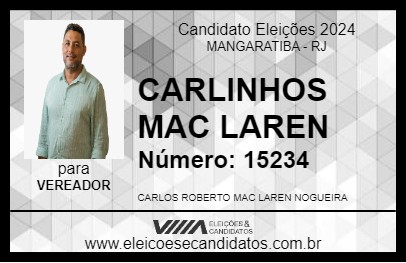 Candidato CARLINHOS MAC LAREN 2024 - MANGARATIBA - Eleições