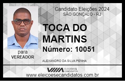 Candidato TOCA DO MARTINS 2024 - SÃO GONÇALO - Eleições