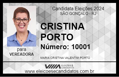 Candidato CRISTINA PORTO 2024 - SÃO GONÇALO - Eleições