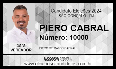 Candidato PIERO CABRAL 2024 - SÃO GONÇALO - Eleições