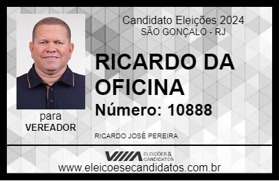 Candidato RICARDO DA OFICINA 2024 - SÃO GONÇALO - Eleições