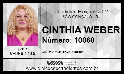 Candidato CINTHIA WEBER 2024 - SÃO GONÇALO - Eleições