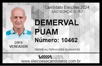 Candidato DEMERVAL PUAM 2024 - SÃO GONÇALO - Eleições