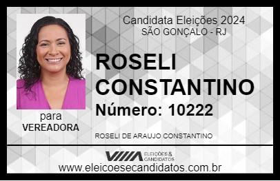 Candidato ROSELI CONSTANTINO 2024 - SÃO GONÇALO - Eleições