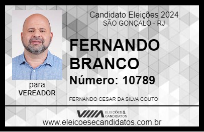 Candidato FERNANDO BRANCO 2024 - SÃO GONÇALO - Eleições