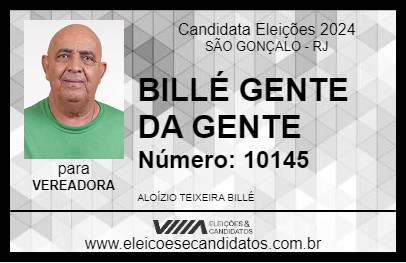 Candidato BILLÉ GENTE DA GENTE 2024 - SÃO GONÇALO - Eleições