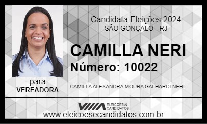 Candidato CAMILLA NERI 2024 - SÃO GONÇALO - Eleições