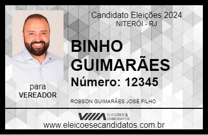 Candidato BINHO GUIMARÃES 2024 - NITERÓI - Eleições