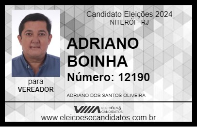 Candidato ADRIANO BOINHA 2024 - NITERÓI - Eleições