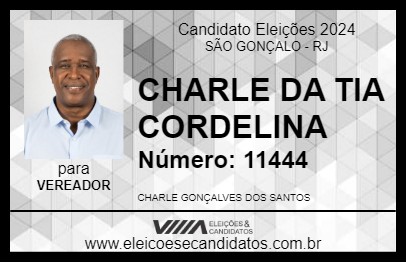 Candidato CHARLE DA TIA CORDELINA 2024 - SÃO GONÇALO - Eleições