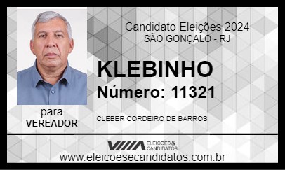 Candidato KLEBINHO 2024 - SÃO GONÇALO - Eleições