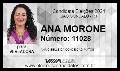 Candidato ANA MORONE 2024 - SÃO GONÇALO - Eleições