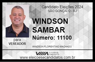 Candidato WINDSON SAMBAR 2024 - SÃO GONÇALO - Eleições